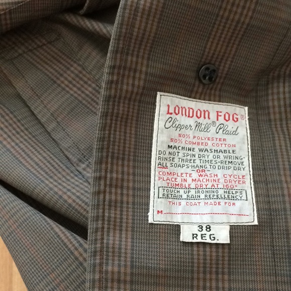London Fog Vintage fine multicolored plaid high quality men’s swing trench coat - Picture 2 of 8